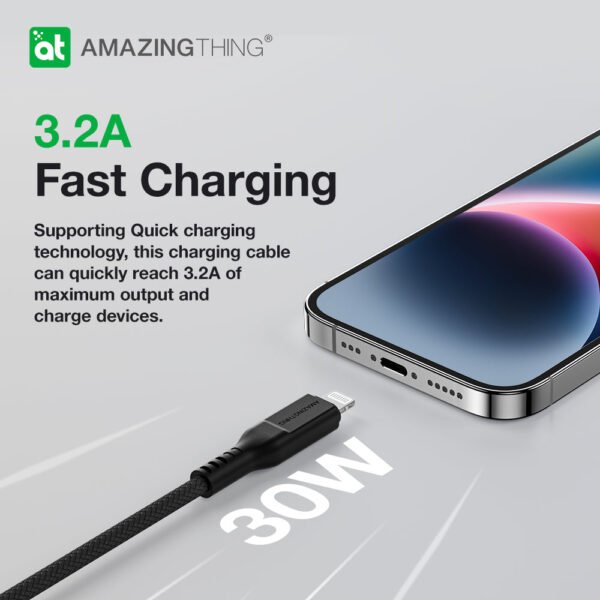 THUNDER PRO Lightning 轉 USB-A 充電線 | PD30W 3.2A